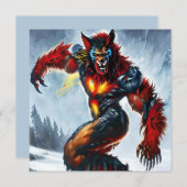 Unique Werewolf Halloween Card (Vorne/Hinten)