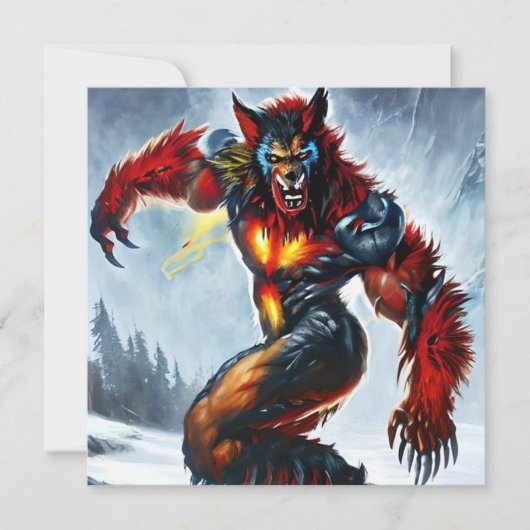 Unique Werewolf Halloween Card (Vorderseite)