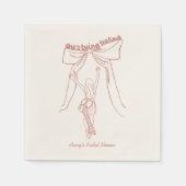 Unique Whimsical Coquette Bow Bridal Shower Custom Serviette (Vorderseite)