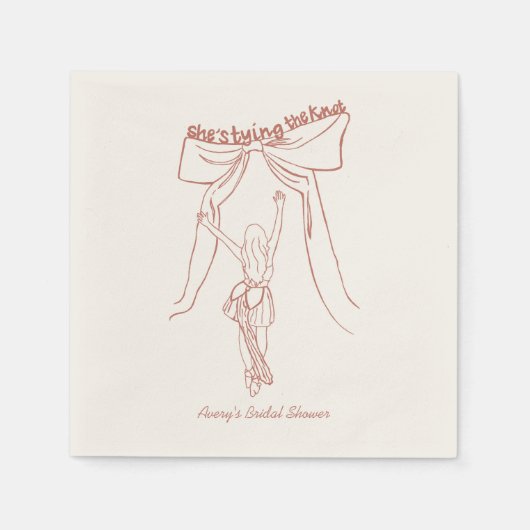 Unique Whimsical Coquette Bow Bridal Shower Custom Serviette (Vorderseite)