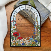 Unique Wildflower Stained Glass Arch Wedding Acryleinladungen