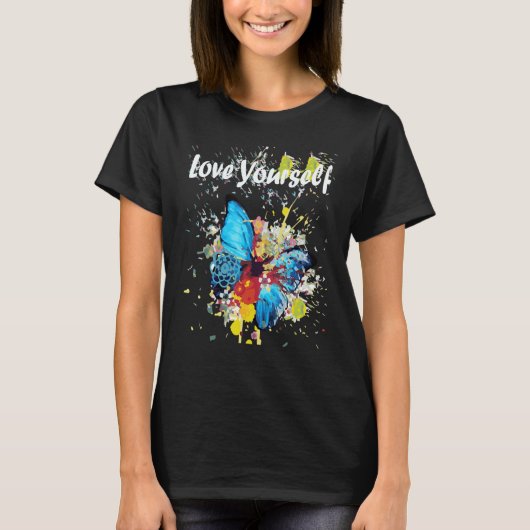 Uniqueartone Butterfly Love Yourself T-Shirt (Vorderseite)