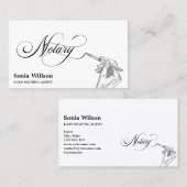 UniquecNotary Loan Signing Agent Typografie Hand Visitenkarte (Vorne/Hinten)