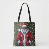 Uniquely Black Santa Large Shoulder Tote Tasche (Vorderseite)