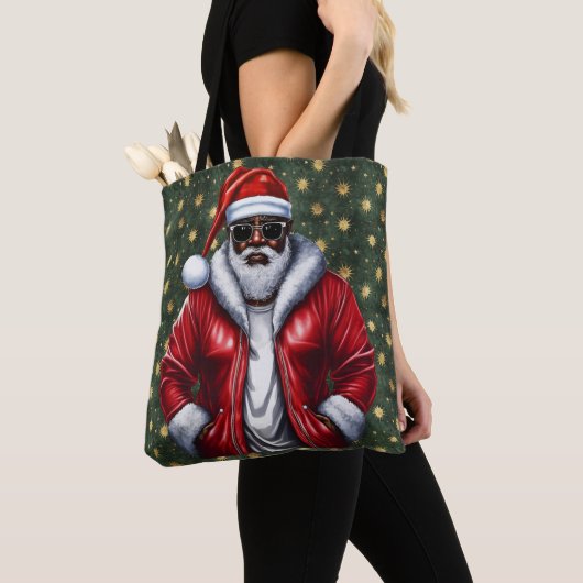 Uniquely Black Santa Large Shoulder Tote Tasche (Von Nahem)