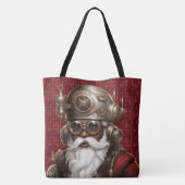 Uniquely Black Steampunk Santa Large Shoulder Tote Tasche (Rückseite)