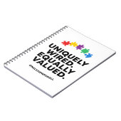 Uniquely Wired Equally Valued Awareness Art Notizblock (Linke Seite)