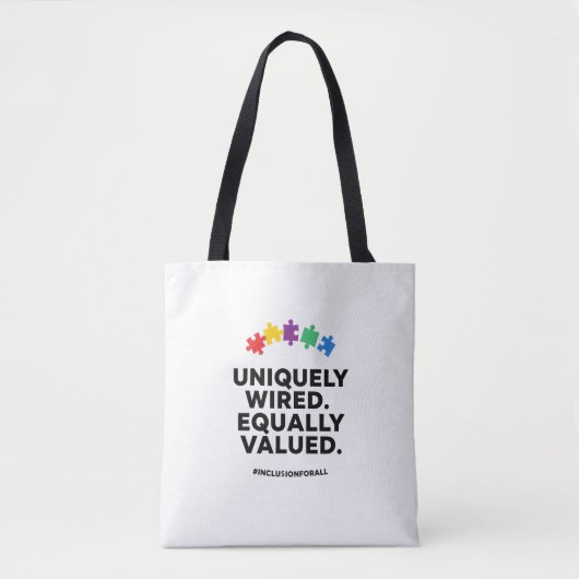 Uniquely Wired Equally Valued Awareness Art Tasche (Vorderseite)
