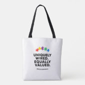 Uniquely Wired Equally Valued Awareness Art Tasche (Rückseite)