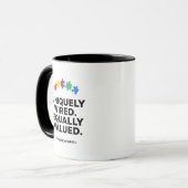 Uniquely Wired Equally Valued Awareness Art Tasse (Vorderseite Links)