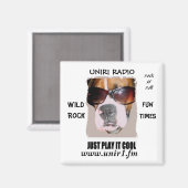 UNIR1 RADIO-MAGNET MIT BOXERKOPF MAGNET (Vorderseite/Rückseite)