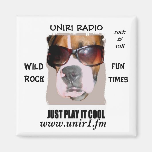 UNIR1 RADIO-MAGNET MIT BOXERKOPF MAGNET (Vorne)