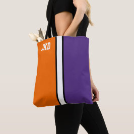 Unis Orange und Lila Monogramm Tasche