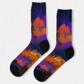 Unisex Abstract Canvas Painting Crew Sock Socken (Linkes Detail)