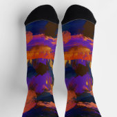 Unisex Abstract Canvas Painting Crew Sock Socken (Oben)