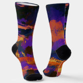 Unisex Abstract Canvas Painting Crew Sock Socken (Gewinkelt)