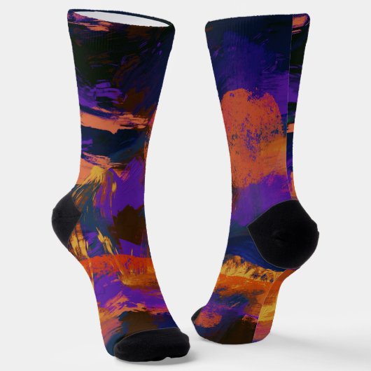 Unisex Abstract Canvas Painting Crew Sock Socken (Gewinkelt)