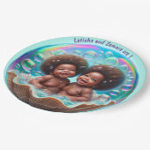 Unisex African Twin Baby Pappteller (Schrägansicht)