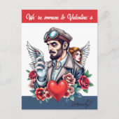 Unisex Anti-Valentine Tattoo Art Custom Text Postkarte (Vorderseite)
