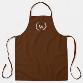 Unisex Apron with Monogram, Dark Brown, Rustic Schürze (Vorderseite)