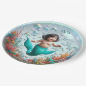Unisex Asian Baby Mermaid Bubble Pappteller (Schrägansicht)