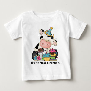 Unisex Baby Cow Erste Geburtstagsfeier T - Shirt
