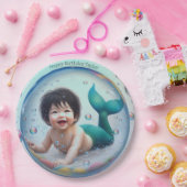Unisex Baby Mermaid Bubble Pappteller (Party)