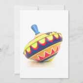 Unisex Baby Shower Einladung Vintag Spinning Top (Rückseite)