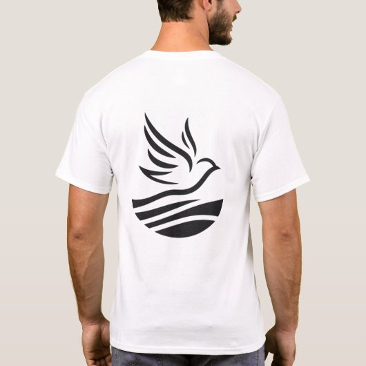 Unisex Bird Silhouette Kontur Minimalistisch Print T-Shirt (Rückseite)