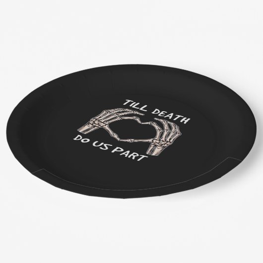 Unisex bis Tod tun uns Teil, Braut zu sein, Knoche Pappteller (Schrägansicht)