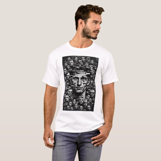 Unisex Black and White Dystopian Kontrolle T - Shi T-Shirt (Vorne ganz)
