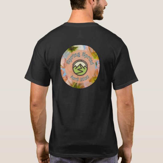 Unisex Black Spring Sprint T-Shirt (Rückseite)