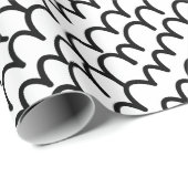 Unisex Black & White Scribble Muster Geschenkwrap Geschenkpapier (Rolleneckpunkt)