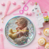 Unisex Blonde Baby Christening Pappteller (Party)