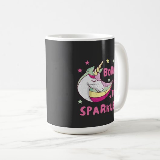 Unisex Born to Sparkle Kaffeetasse (VorderseiteRechts)