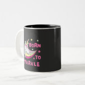 Unisex Born to Sparkle Zweifarbige Tasse (Vorderseite Links)