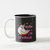 Unisex Born to Sparkle Zweifarbige Tasse (Links)