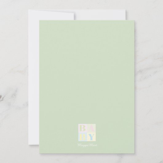 Unisex Boy oder Girl Baby Dusche Einladung (Rückseite)