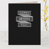 Unisex Chalk Typografie Happy Birthday Tattoo Card Karte (Gelbe Blume)
