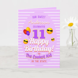 Unisex Cooles Kind mit Sun Emojis Balloons Geburts Karte