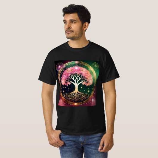 Unisex Cotton Universe Tree T - Shirt (Vorne ganz)