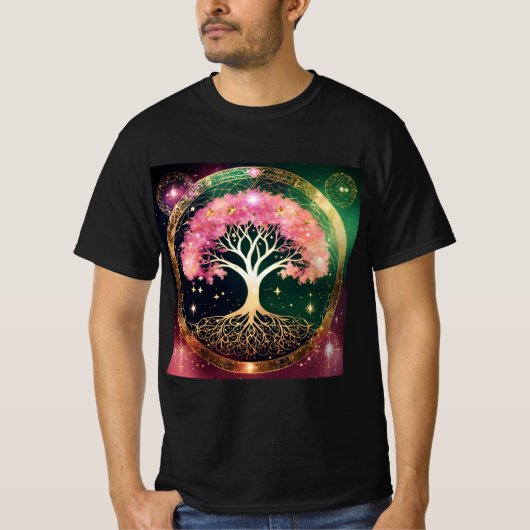 Unisex Cotton Universe Tree T - Shirt (Vorderseite)