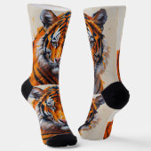 Unisex Crew Socken - Tiger, Leopard, Tier (Gewinkelt)