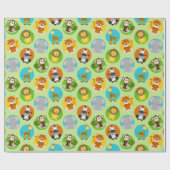 Unisex Dschungeltiere Kinder Party Geschenkpapier (Flach)