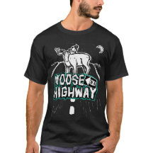Unisex Elch auf einem Highway-Shirt (nur vorne)