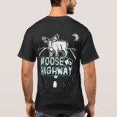 Unisex Elche auf einem Highway-Shirt (Schwarz) T-Shirt (Rückseite)
