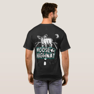 Unisex Elche auf einem Highway-Shirt (Schwarz) T-Shirt