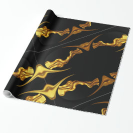 Unisex Elegance: High-Contrast Black & Gold Artist Geschenkpapier