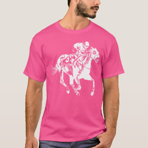 Unisex-Erwachsene Unisex-Jugend Schwarz Horse-Raci T-Shirt