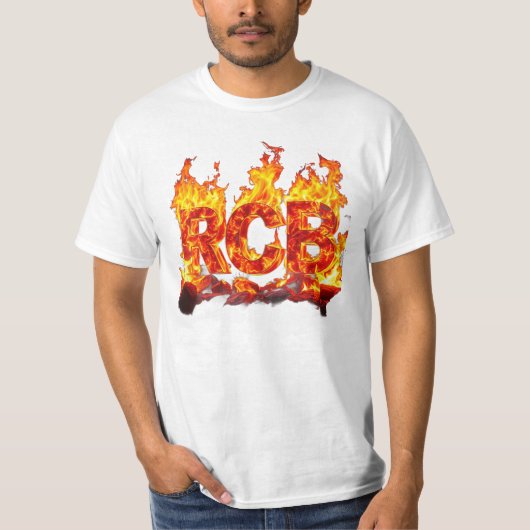Unisex Fire Letter RCB T - Shirt (Vorderseite)